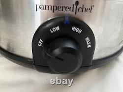 Preowned Pampered Chef 4 Qt Rockcrok Dutch Oven With LID And Slow Cooker Stand