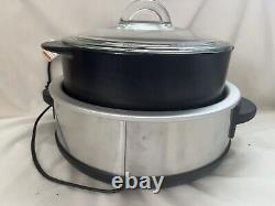 Preowned Pampered Chef 4 Qt Rockcrok Dutch Oven With LID And Slow Cooker Stand