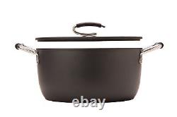 Professional 8 Quart Nonstick Dutch Oven with Glass Lid Italian Made Cerami