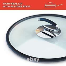 Professional 8 Quart Nonstick Dutch Oven with Glass Lid Italian Made Cerami