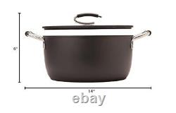 Professional 8 Quart Nonstick Dutch Oven with Glass Lid Italian Made Cerami