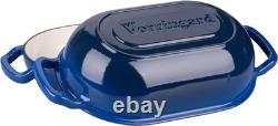 Quality Blue Enameled Cast Iron Dutch Oven, 5QT Baking & Cooking Essential