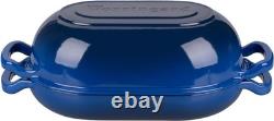 Quality Blue Enameled Cast Iron Dutch Oven, 5QT Baking & Cooking Essential
