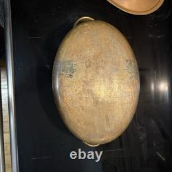 RARE 8lb Metaux Ouvres-Vesoul Copper Dutch Oven w Lid Heavy Cast Brass Handles