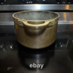 RARE 8lb Metaux Ouvres-Vesoul Copper Dutch Oven w Lid Heavy Cast Brass Handles