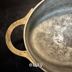 RARE 8lb Metaux Ouvres-Vesoul Copper Dutch Oven w Lid Heavy Cast Brass Handles