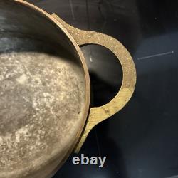 RARE 8lb Metaux Ouvres-Vesoul Copper Dutch Oven w Lid Heavy Cast Brass Handles