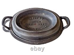 RARE ANTIQUE 1930's LE CREUSET DOUFEU COUSANCES 4L Cast Iron Dutch Oven