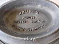 RARE ANTIQUE 1930's LE CREUSET DOUFEU COUSANCES 4L Cast Iron Dutch Oven