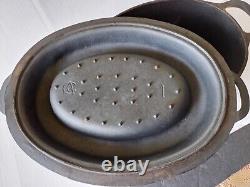 RARE ANTIQUE 1930's LE CREUSET DOUFEU COUSANCES 4L Cast Iron Dutch Oven