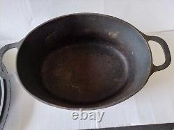 RARE ANTIQUE 1930's LE CREUSET DOUFEU COUSANCES 4L Cast Iron Dutch Oven