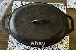 RARE Cajun Classic Cast Iron Oval 7 Qt Casserole Dutch Oven Roaster MAMOU, LA