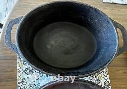 RARE Cajun Classic Cast Iron Oval 7 Qt Casserole Dutch Oven Roaster MAMOU, LA