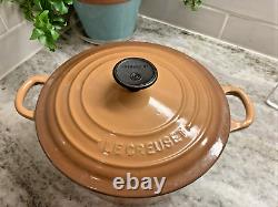 RARE FIND Le Creuset France #20 Caramel Brown Enamel Dutch Oven 2.5 QT withLid