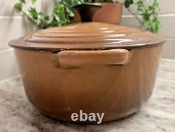 RARE FIND Le Creuset France #20 Caramel Brown Enamel Dutch Oven 2.5 QT withLid