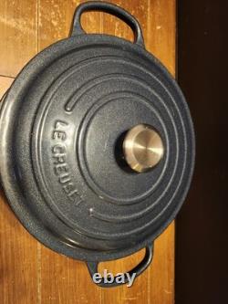 RARE Le Creuset 7.25 Qt Enameled Cast Iron Round Dutch Oven Midnight Blue #28