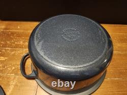 RARE Le Creuset 7.25 Qt Enameled Cast Iron Round Dutch Oven Midnight Blue #28