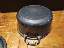 RARE Le Creuset 7.25 Qt Enameled Cast Iron Round Dutch Oven Midnight Blue #28