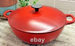 RARE Le Creuset MARMITE #26 Dutch Oven Red Cerise 4.25 Qt withLid 10.75 L38