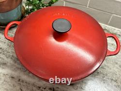 RARE Le Creuset MARMITE #26 Dutch Oven Red Cerise 4.25 Qt withLid 10.75 L38