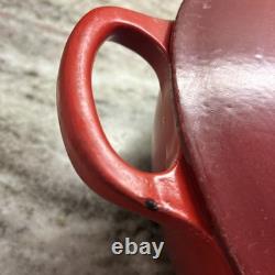 RARE Le Creuset MARMITE #26 Dutch Oven Red Cerise 4.25 Qt withLid 10.75 L38