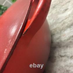 RARE Le Creuset MARMITE #26 Dutch Oven Red Cerise 4.25 Qt withLid 10.75 L38