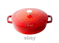 RARE Limited Edition French STAUB DRAGON Dutch Oven Cherry Red Gorgeous Cookware