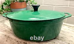 RARE VTG 1960's Cousances #12 (Le Creuset) Cast Iron Dutch Oven Hunter Green EUC