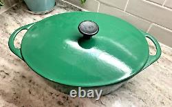 RARE VTG 1960's Cousances #12 (Le Creuset) Cast Iron Dutch Oven Hunter Green EUC