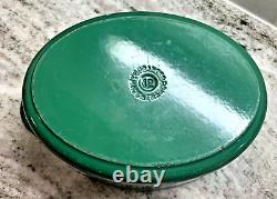 RARE VTG 1960's Cousances #12 (Le Creuset) Cast Iron Dutch Oven Hunter Green EUC