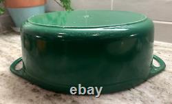 RARE VTG 1960's Cousances #12 (Le Creuset) Cast Iron Dutch Oven Hunter Green EUC