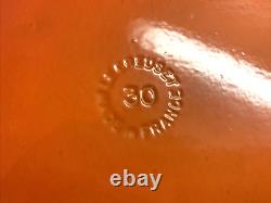 RARE VTG Le Creuset #30 5 Qt. Shallow Orange Enamel Cast Iron Round Dutch Oven