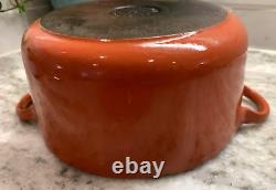 RARE VTG Le Creuset Burnt Sienna 2 Quart Dutch Oven B/18 circa 1950's