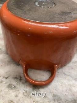 RARE VTG Le Creuset Burnt Sienna 2 Quart Dutch Oven B/18 circa 1950's