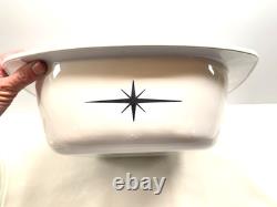 RARE Vintage CorningWare Black Starburst 4-QT Dutch Oven P-34-B with Lid Atomic