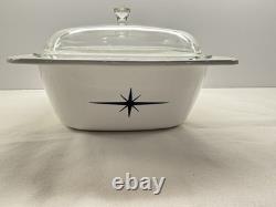 RARE Vintage CorningWare Black Starburst 4-QT Dutch Oven P-34-B with Lid Atomic