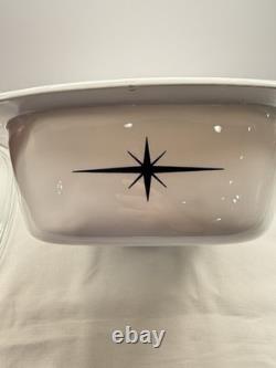 RARE Vintage CorningWare Black Starburst 4-QT Dutch Oven P-34-B with Lid Atomic