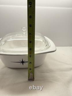 RARE Vintage CorningWare Black Starburst 4-QT Dutch Oven P-34-B with Lid Atomic