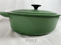 RARE Vintage Le Creuset Forest Green Dutch Oven #27 4.25qtminor chips