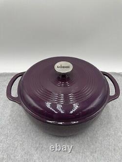 RETIRED Lodge 6 Quart Enameled Cast Iron Dutch Oven Purple Enamel Discontinued