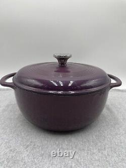 RETIRED Lodge 6 Quart Enameled Cast Iron Dutch Oven Purple Enamel Discontinued
