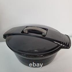 Rare VTG Le Creuset Dutch Oven Pot #26 Futura Ray Loewy France Black Large 10 4