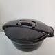 Rare Vtg Le Creuset Dutch Oven Pot #26 Futura Ray Loewy France Black Large 10 4