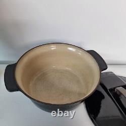 Rare VTG Le Creuset Dutch Oven Pot #26 Futura Ray Loewy France Black Large 10 4