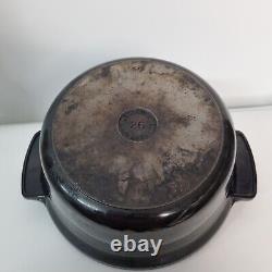 Rare VTG Le Creuset Dutch Oven Pot #26 Futura Ray Loewy France Black Large 10 4