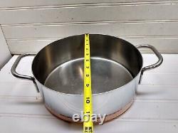 Revere Ware 4 Qt Stockpot Institutional 5000 Copper Stainless Dutch Oven Pan Lid