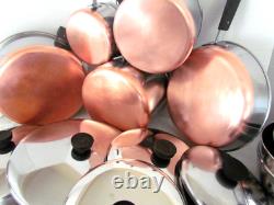 Revere Ware Pre'68 Lot Set Pots, Pans, Dutch Oven, Steamer, Dutch Oven Lids Euc
