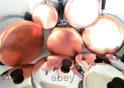 Revere Ware Pre'68 Lot Set Pots, Pans, Dutch Oven, Steamer, Dutch Oven Lids Euc