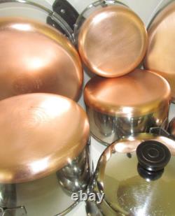 Revere Ware Pre'68 Lot Set Pots, Pans, Dutch Oven, Steamer, Dutch Oven Lids Euc