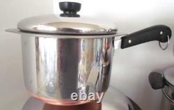 Revere Ware Pre'68 Lot Set Pots, Pans, Dutch Oven, Steamer, Dutch Oven Lids Euc